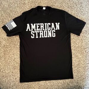 America Strong t-shirt with American flag Men’s Large Black